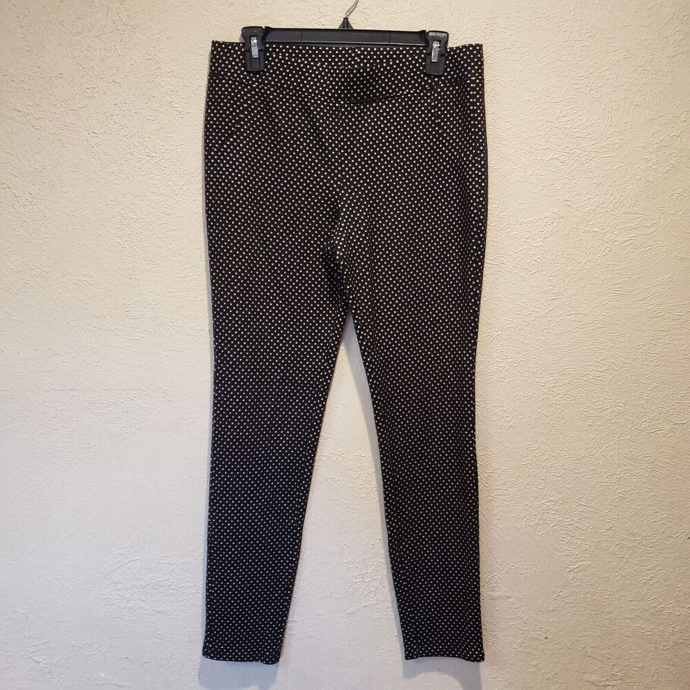 FREE PEOPLE Black Velvet Velour Velveteen Polka Dot Ankle Pants Size M